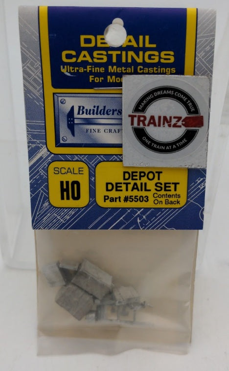 Builders-in-Scale 5503 HO Scale Depot Detail Set Contents On Back Metal Parts