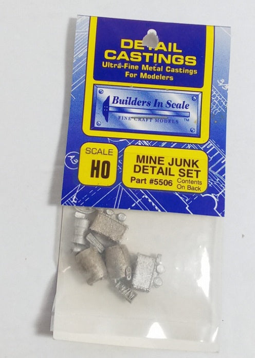 Builders-in-Scale 5506 HO Mine Junk Detail Set Contents On Back