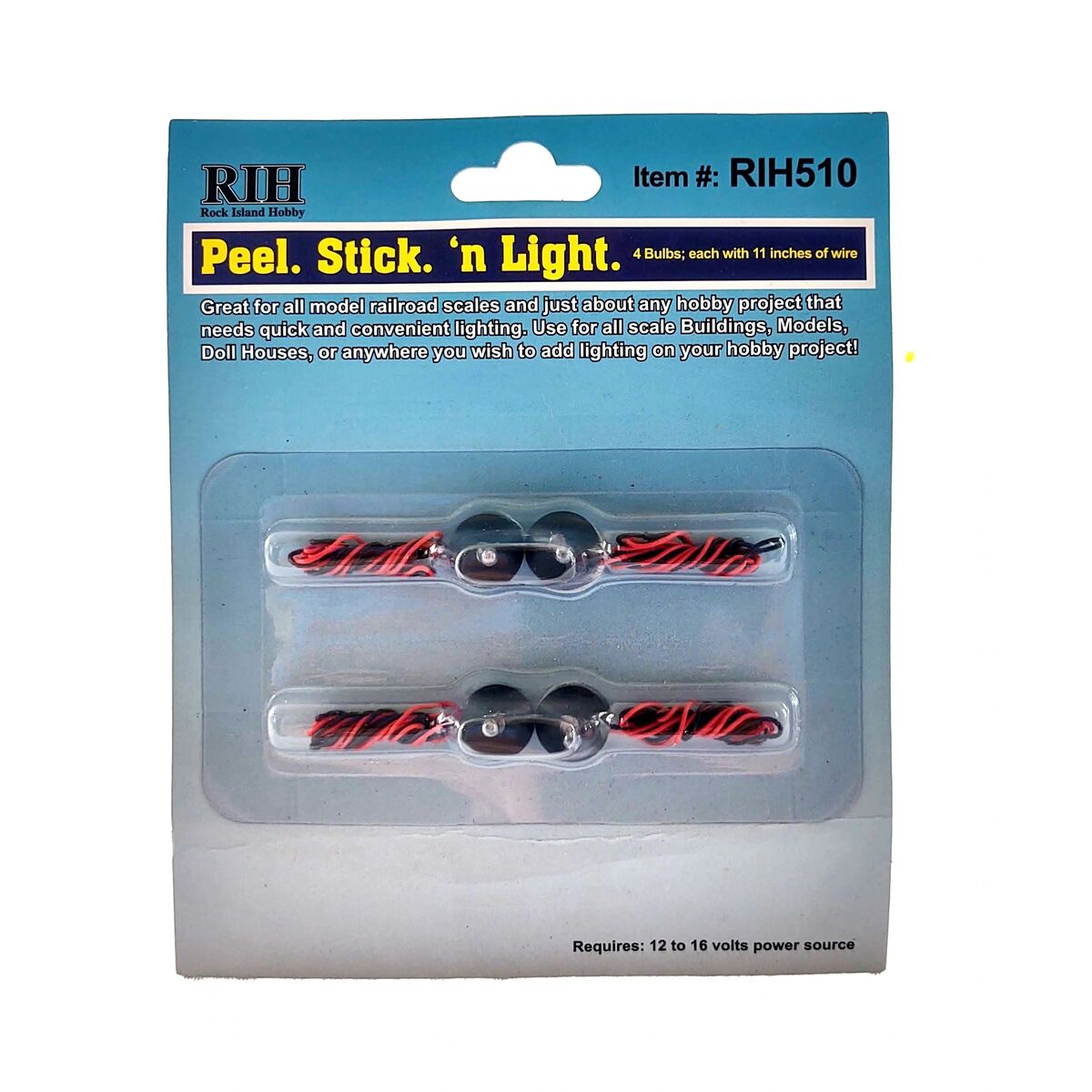 Rock Island Hobby RIH510 Peel Stick N Light Bulbs (Pack of 4)