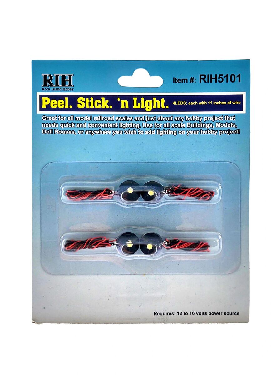 Rock Island Hobby RIH5101 Peel Stick N Light LEDs (Pack of 2)