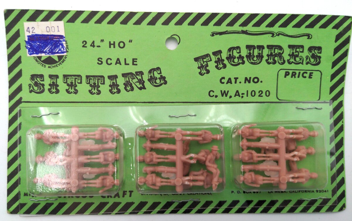 Circus Craft 102 HO Scale Unpainted Sitting Plastic Figures