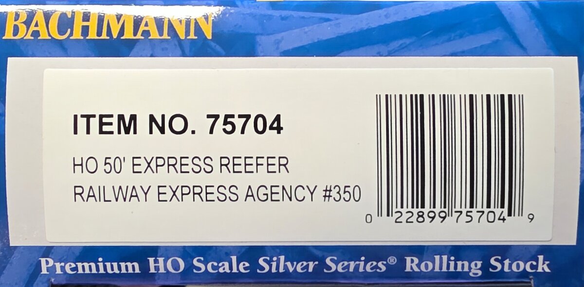 Bachmann 75704 HO Railway Express Agency 50' Express Reefer Car #350