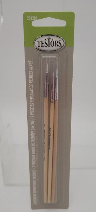 Testors 281206 Premium Brushes Round Paint Brushes (Set of 3)