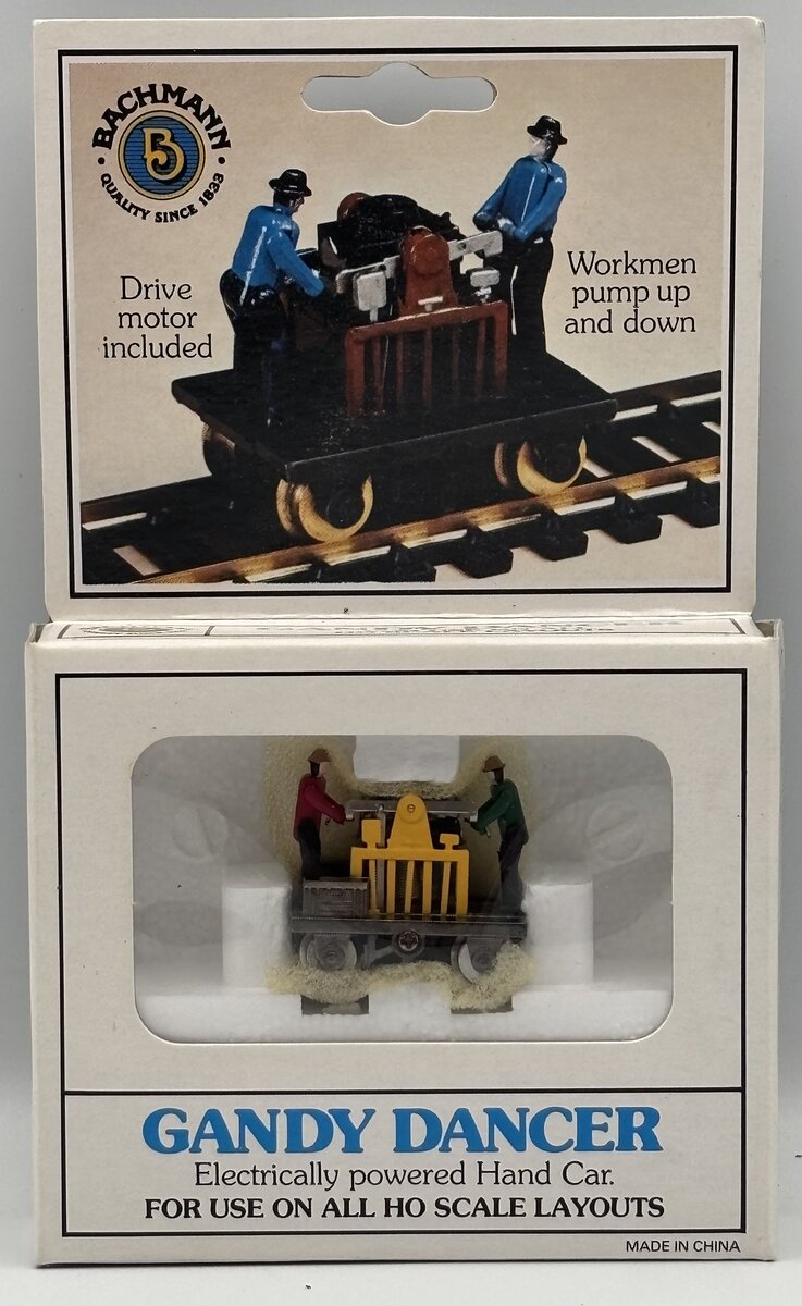 Bachmann 46202 HO Yellow Gandy Dancer Motorized Hand Car