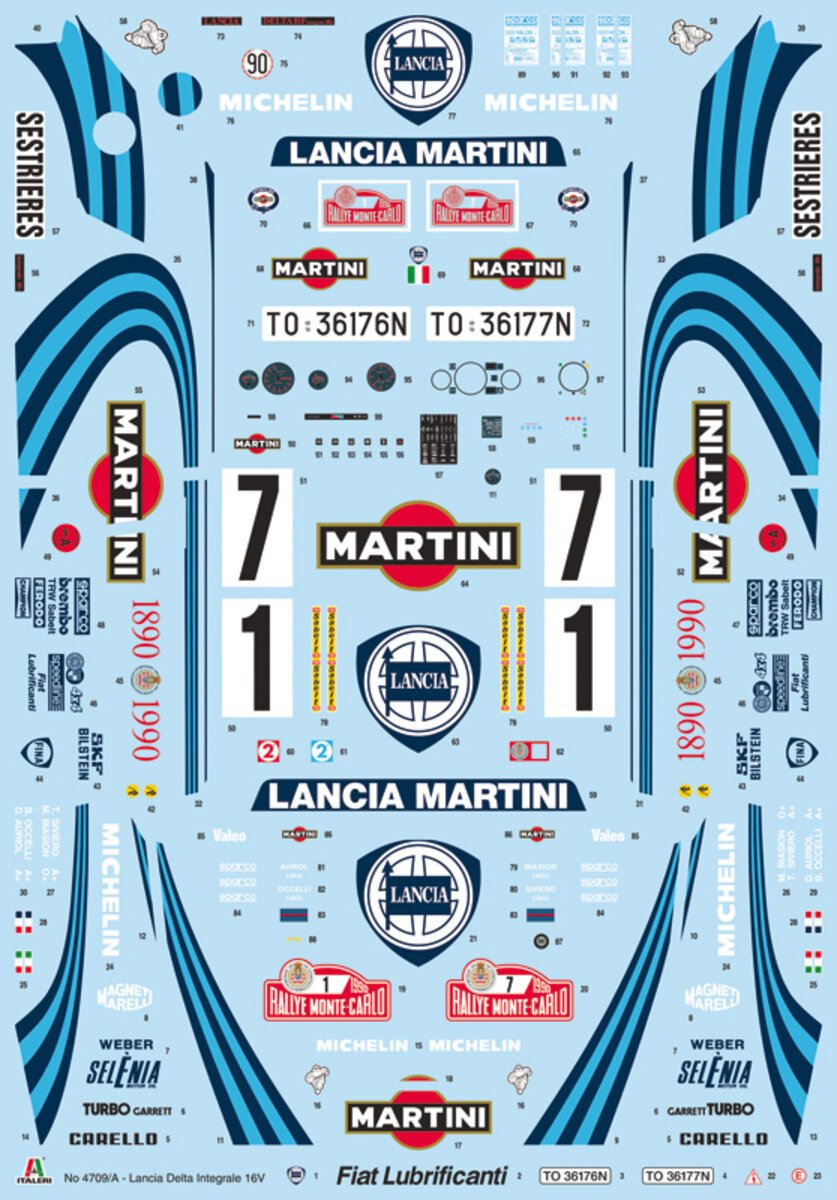 Italeri 4709 1:12 Lancia Delta HF Integrale 16v Plastic Model Kit