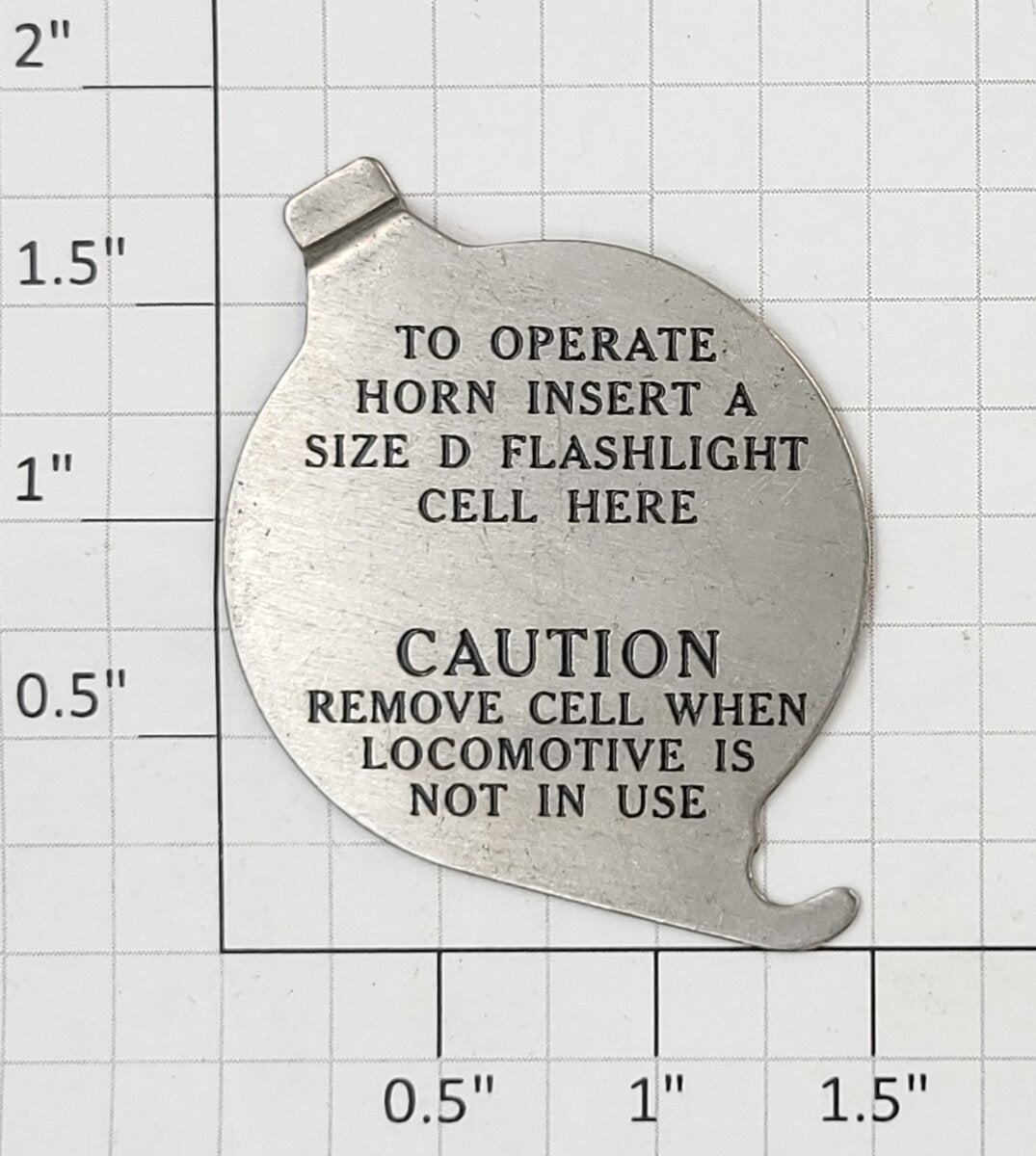 Lionel 2023-39 Battery Cover Plate with Lettering