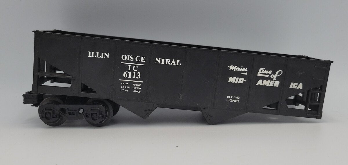Lionel 9010-10 Illinois Central Black Plastic Hopper Car Shell w/o Truck #6113