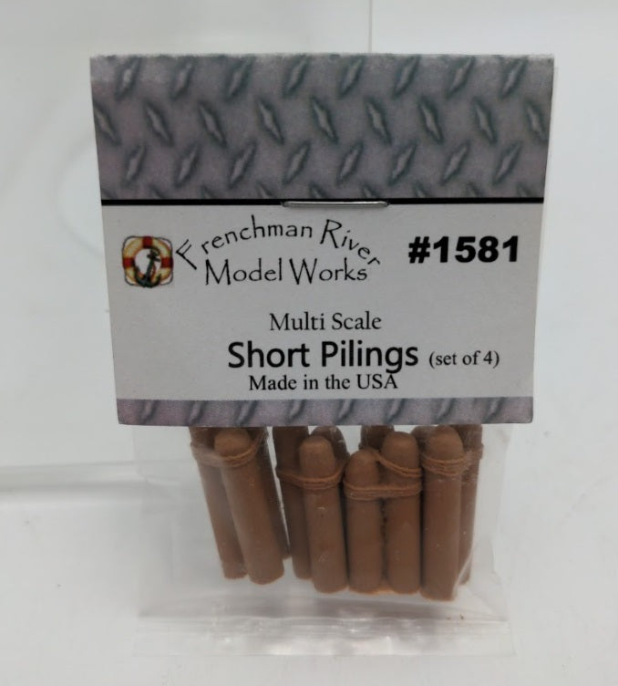 Frenchman River Modelworks 1581 Multi Scale HO/O/ON30 Short Pilings (Pair of 4)