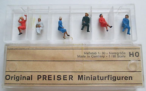 Preiser 4021 HO Seated Passengers Figures (Set of 6)