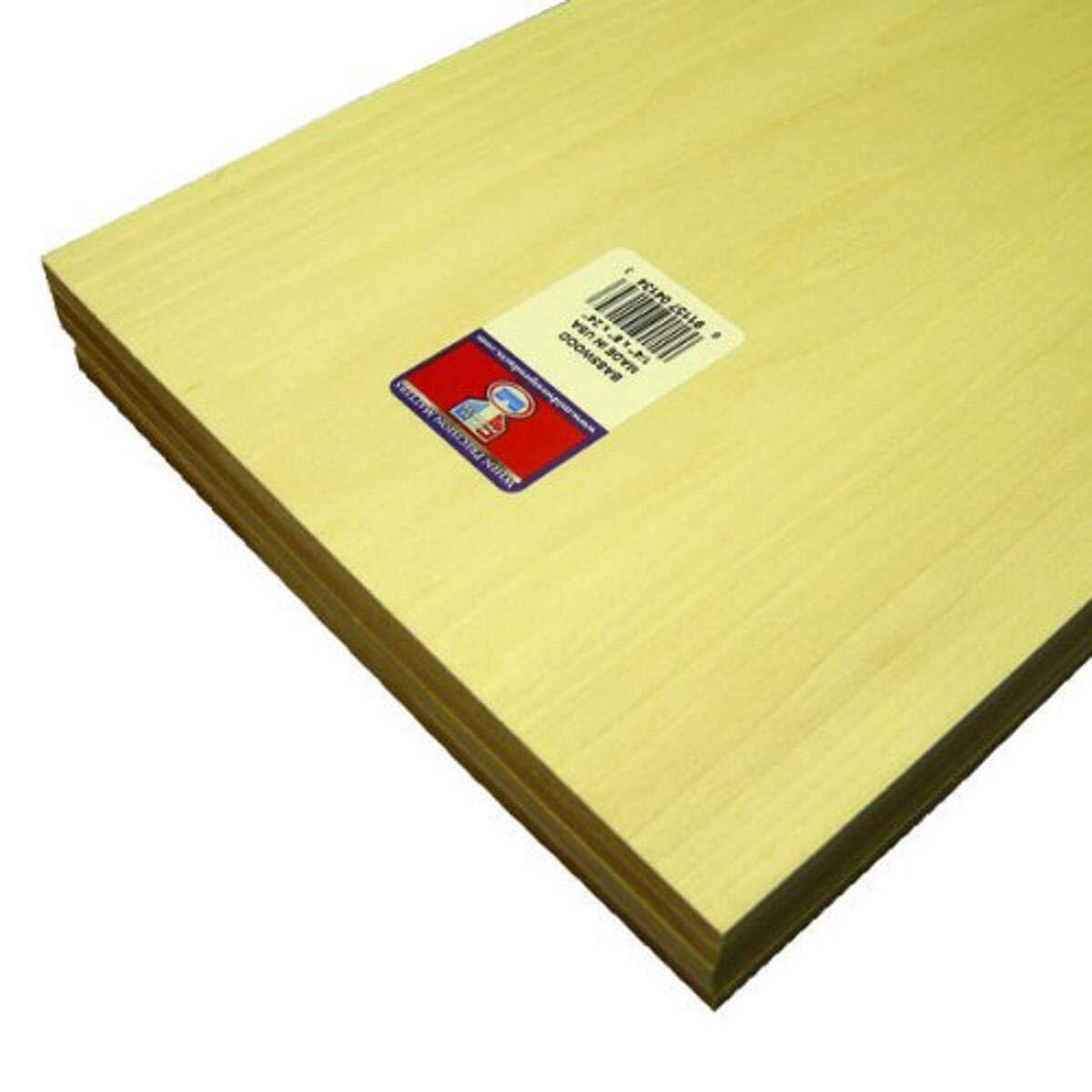Midwest Products 4134 1/4" x 8" x 24" Basswood Sheet (Pack of 5)