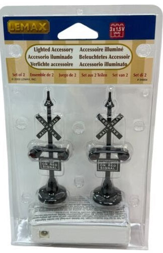 Lemax 34954 Flashing Railroad Crossing Signals (Pack of 2)