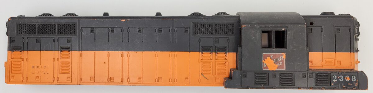 Lionel 2338-2 Black and Orange GP-9 Milwaukee Road Diesel Shell without Trim
