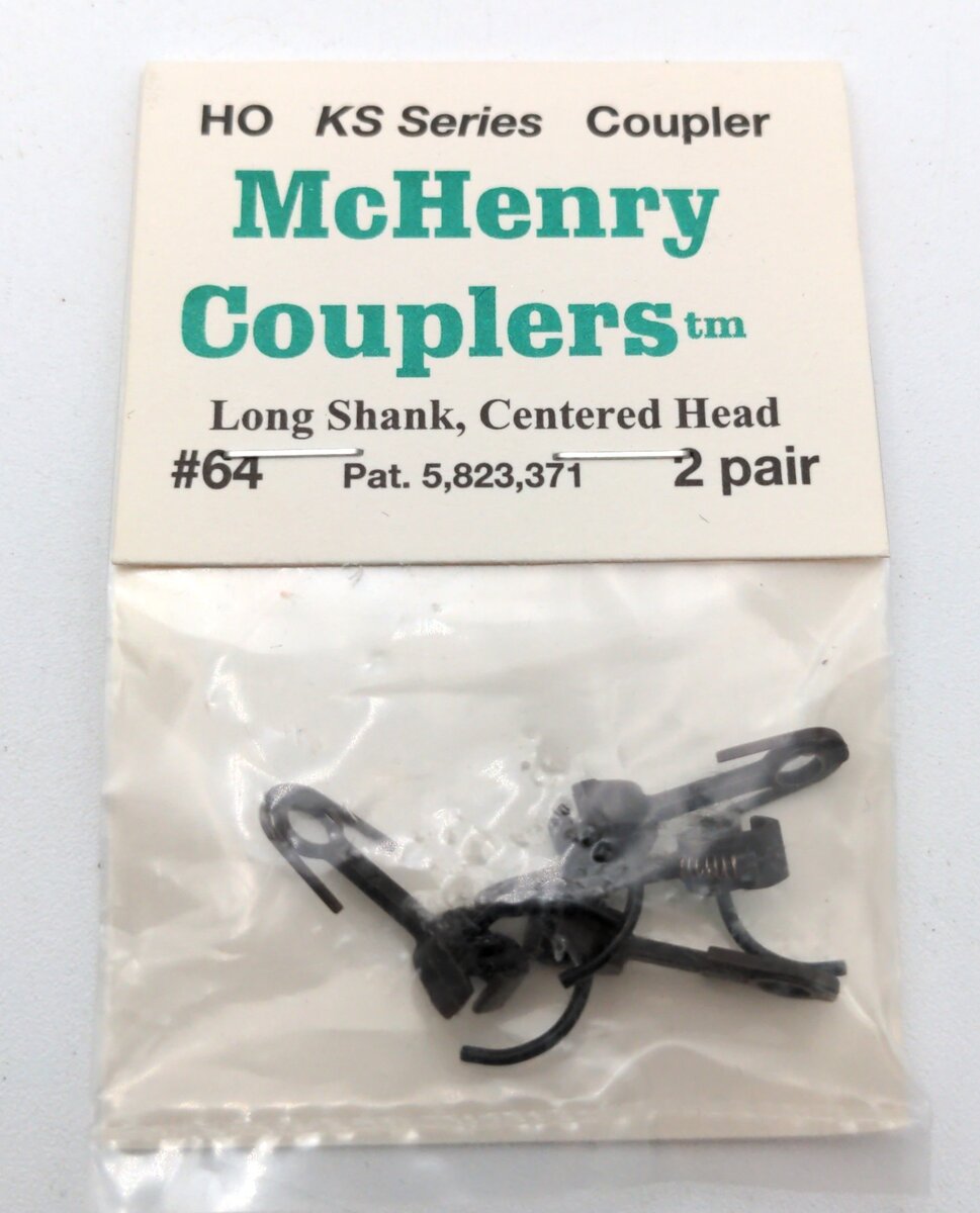 McHenry Couplers 64 HO Long Shank Centered Head (Pair of 2)
