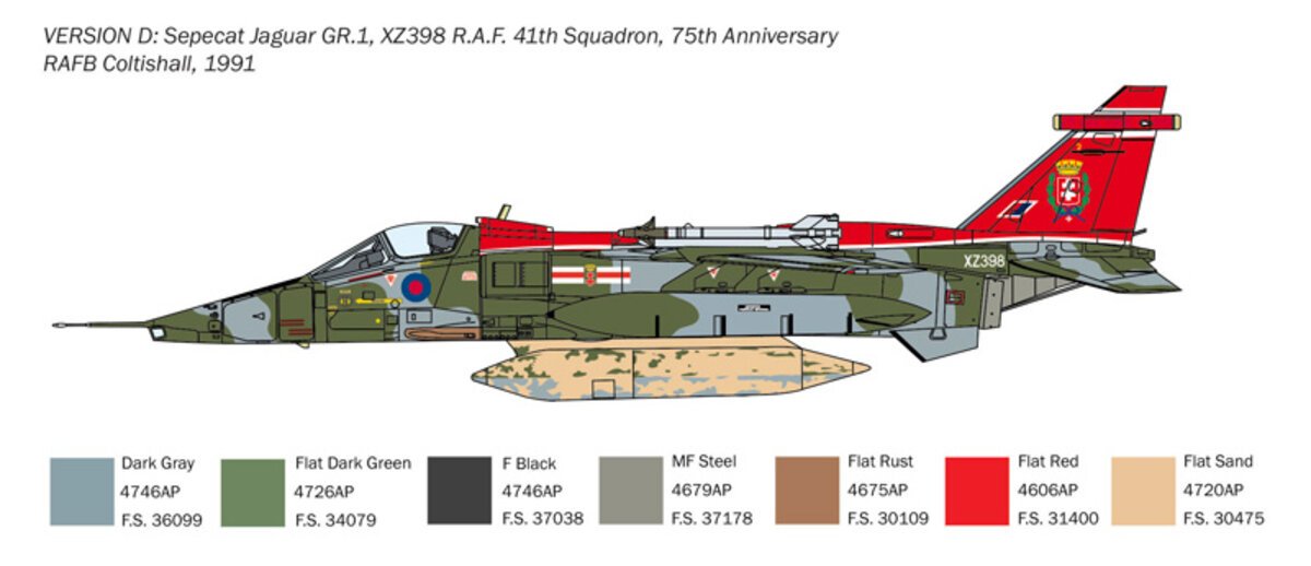 Italeri 1459 1:72 Jaguar GR.1/GR.3 RAF Military Aircraft Plane Model Kit