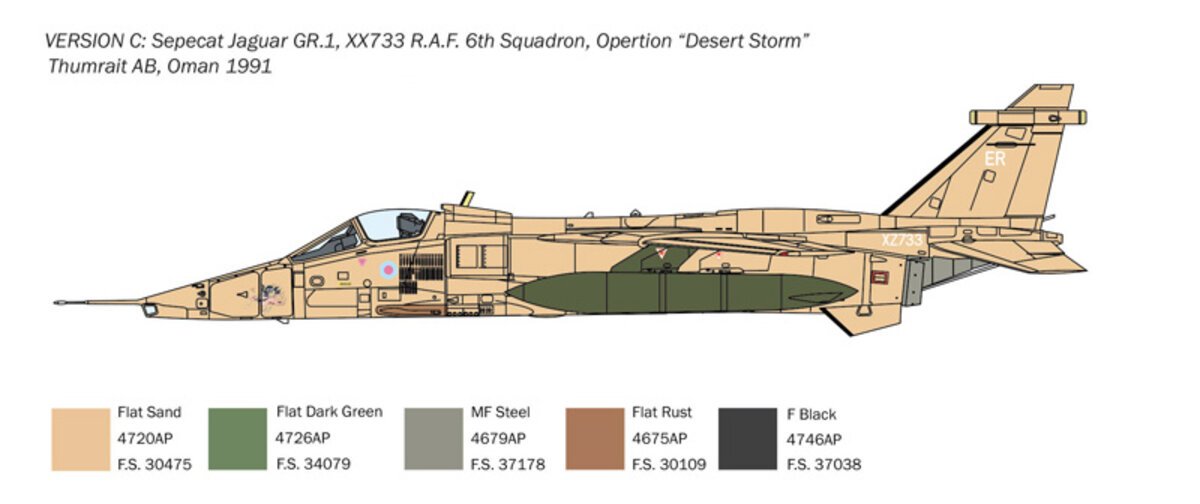 Italeri 1459 1:72 Jaguar GR.1/GR.3 RAF Military Aircraft Plane Model Kit