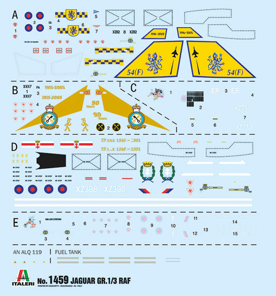 Italeri 1459 1:72 Jaguar GR.1/GR.3 RAF Military Aircraft Plane Model Kit