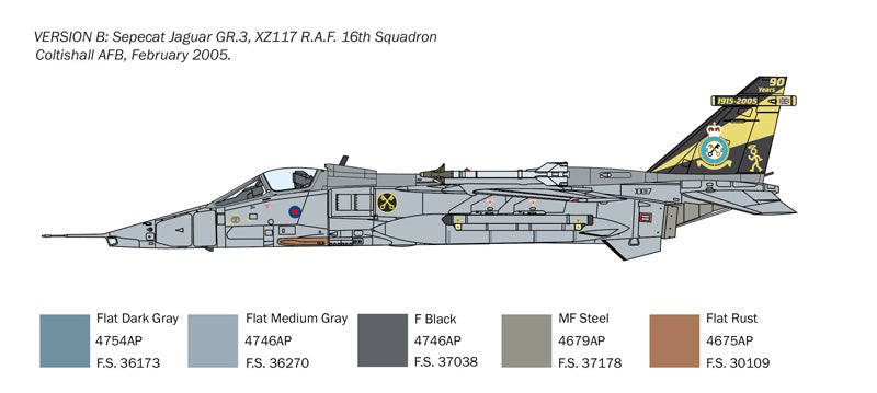 Italeri 1459 1:72 Jaguar GR.1/GR.3 RAF Military Aircraft Plane Model Kit