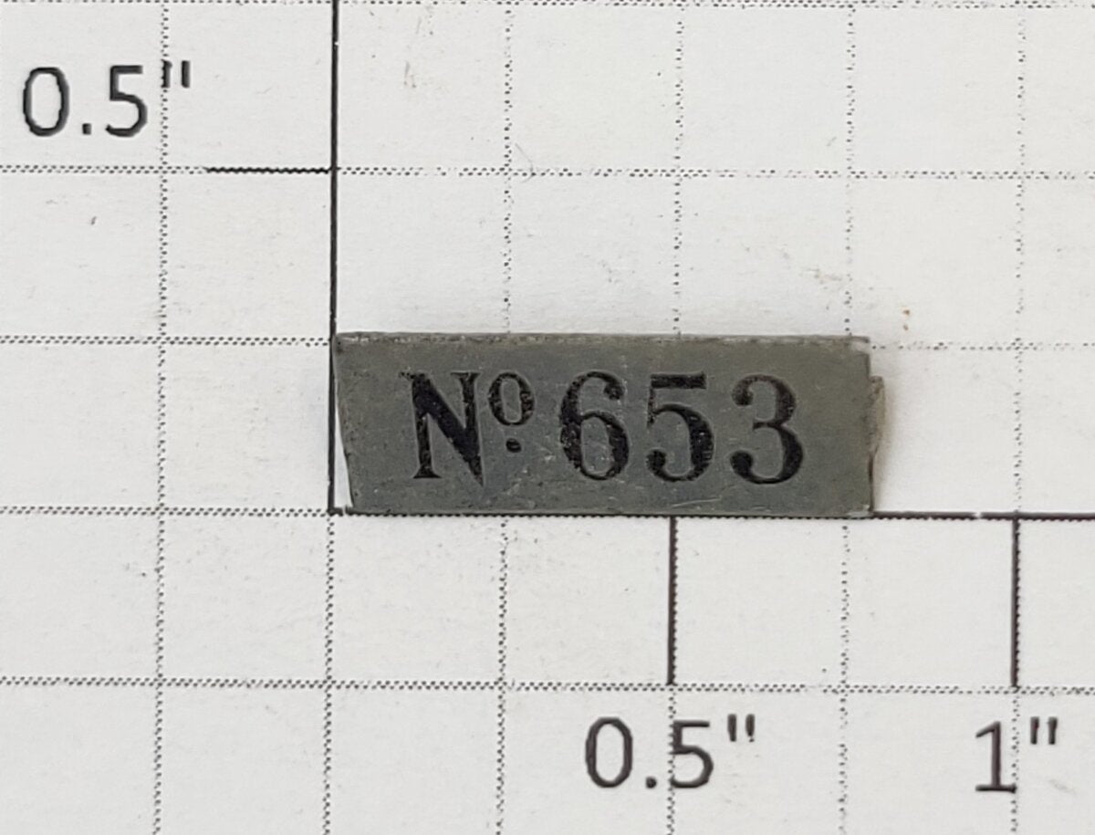 Lionel 653-6 #653 Number Plate with tabs