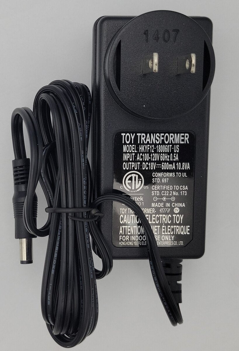 Lionel HKYF12-180060T-US Wall Pack Toy Transformer Adapter Charger Cord