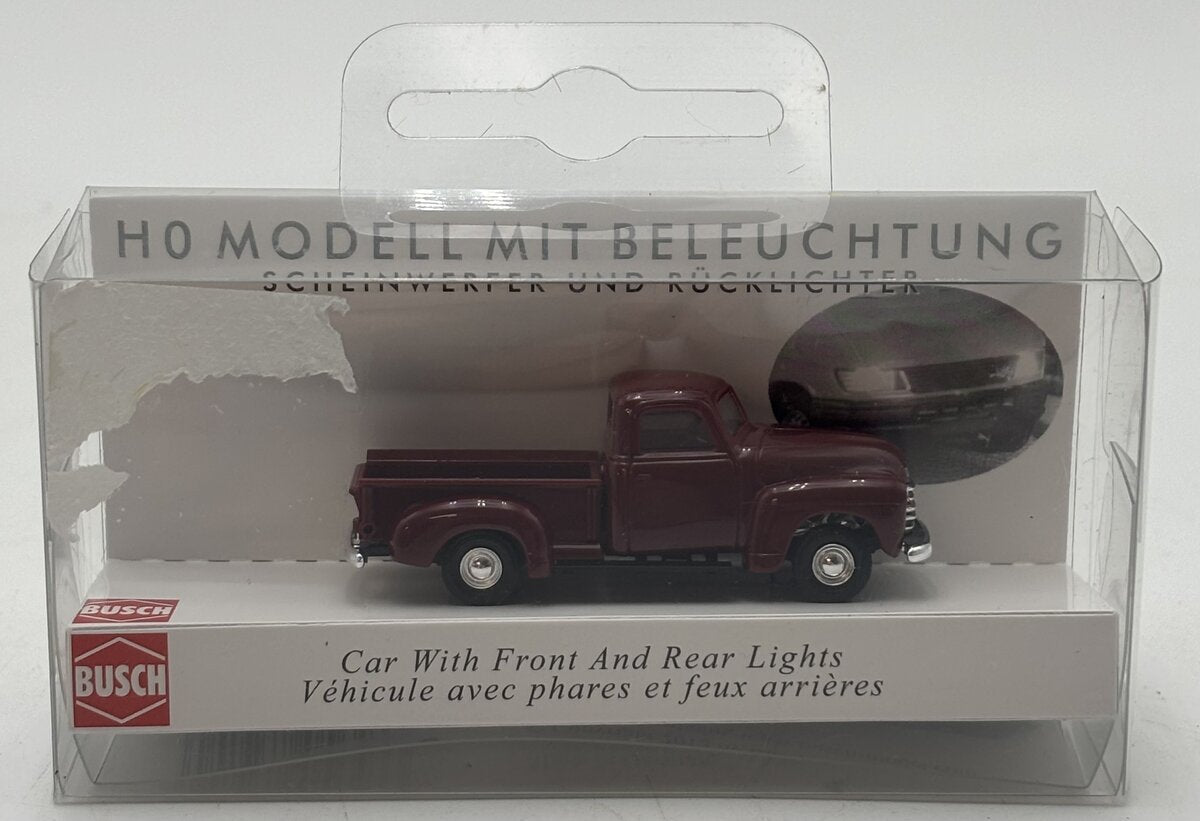 Busch 5643 HO Maroon 1950 Chevy Pickup Truck Lighted