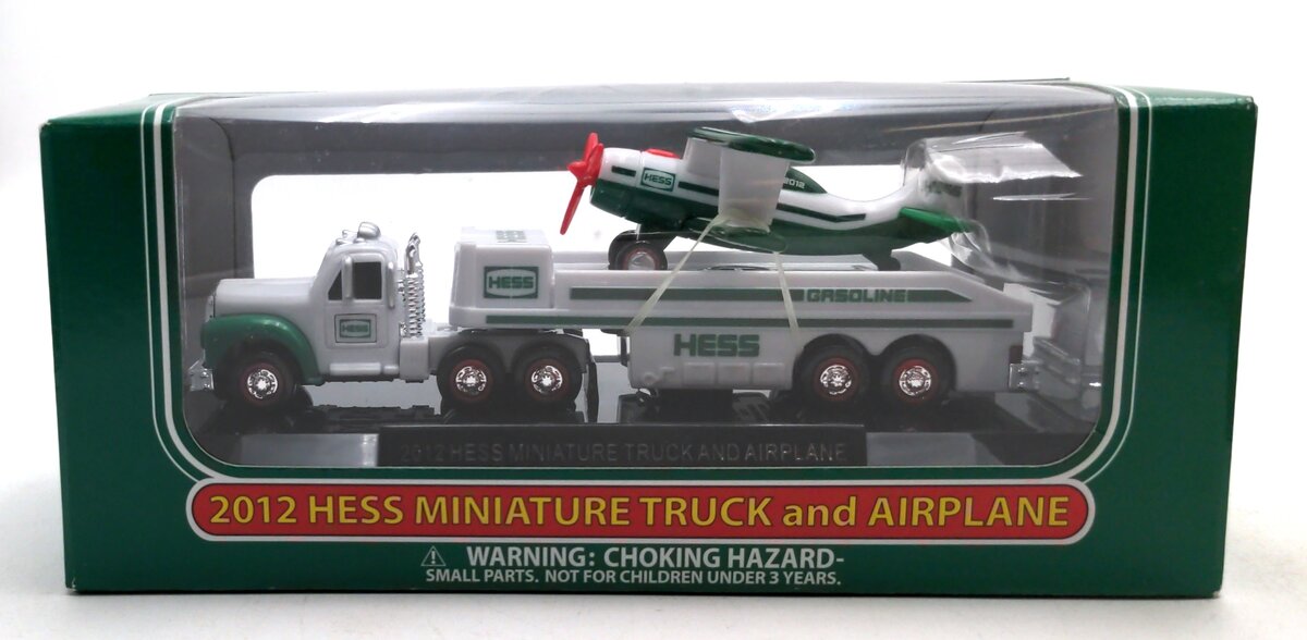 Hess 2012 1:64 Scale White & Green Miniature Truck and Airplane