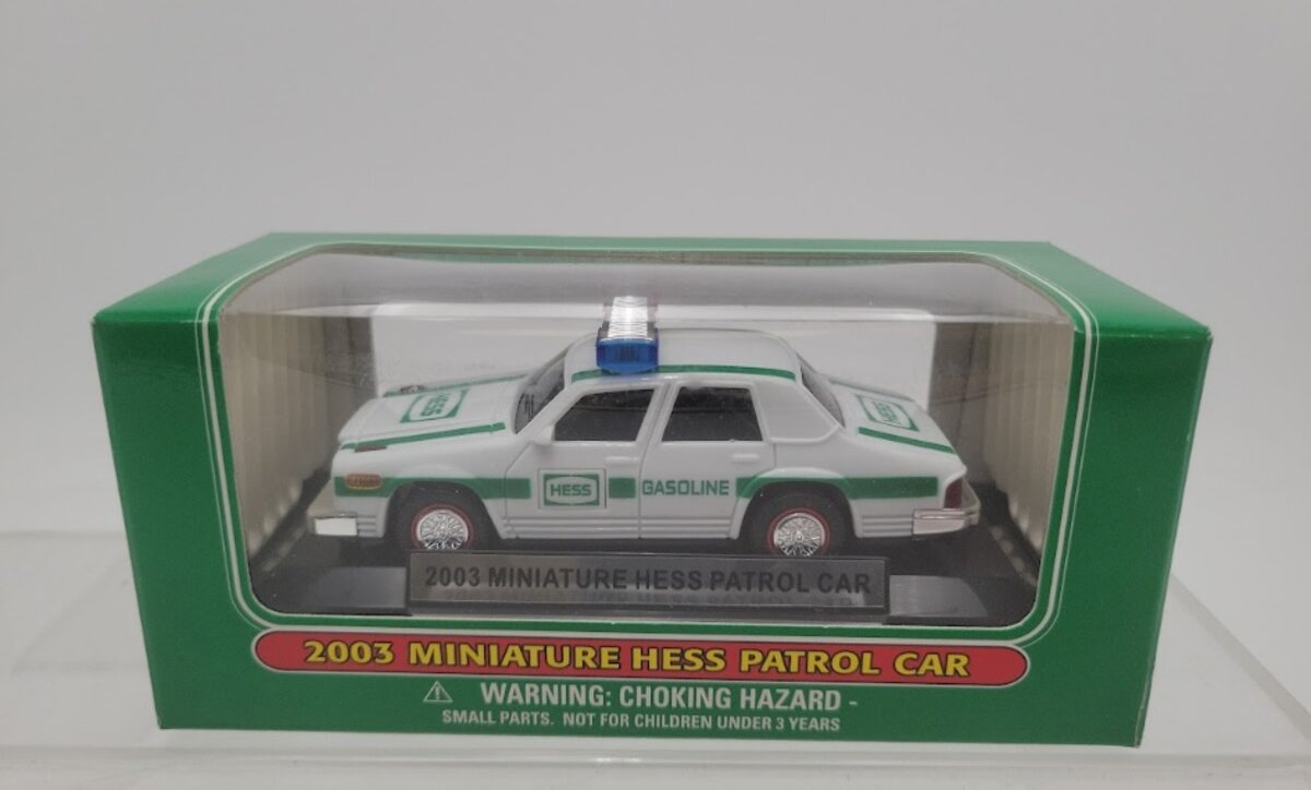 Hess 2003 White & Green Miniature Gasoline Patrol Car