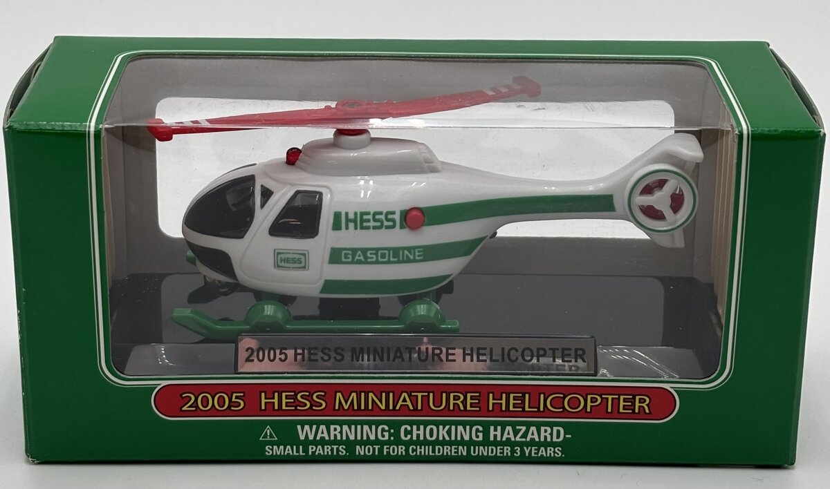 Hess 2005 White / Green & Red Miniature Helicopter
