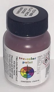Tru-Color TCP-888 Rich Oxide Brown Flat Brushable Acrylic Paint - 1 oz. Bottle