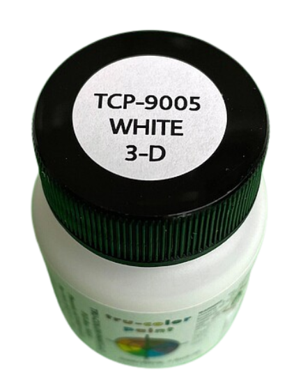 Tru-Color 9005 White 3D Railroad Color Acrylic Paint - 1 oz. Bottle