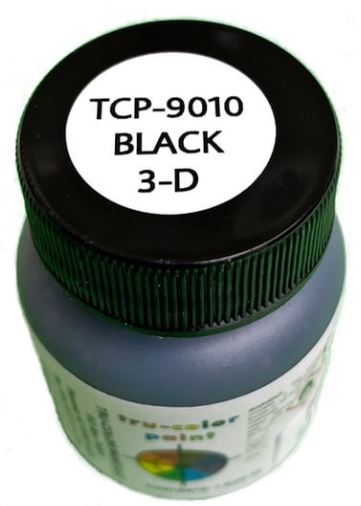 Tru-Color 9010 Black 3D Railroad Color Acrylic Paint - 1 oz. Bottle