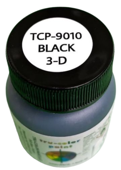Tru-Color 9010 Black 3D Railroad Color Acrylic Paint - 1 oz. Bottle