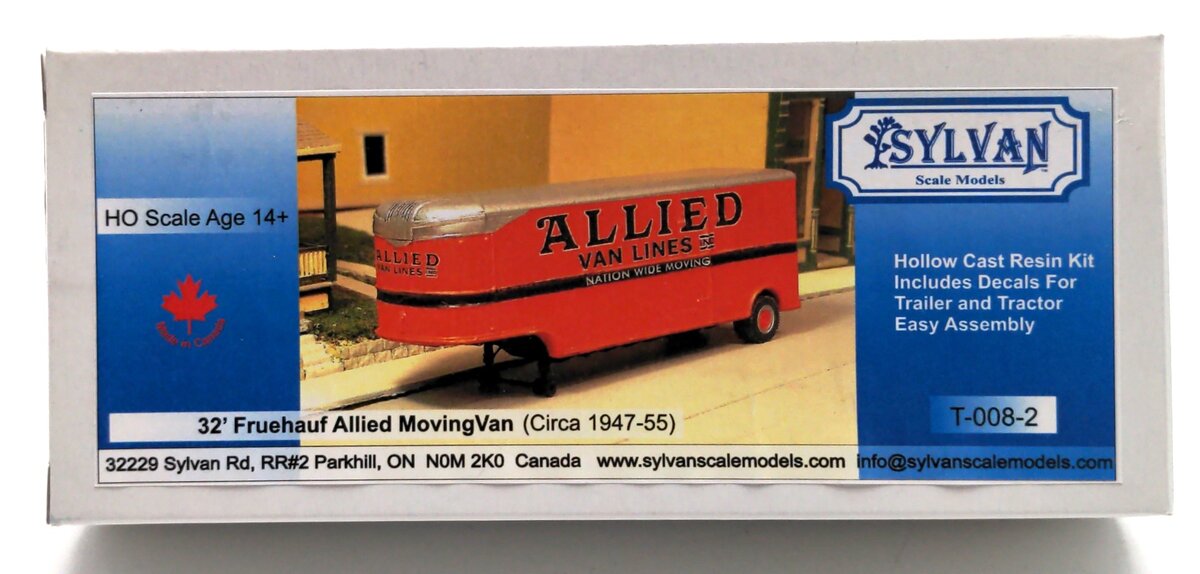 Sylvan Scale Models T-008-2 HO Allied 32' Fruehauf Aerovan Trailer Kit