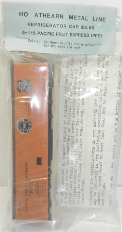 Athearn 5-115 HO Pacific Fruit Express UP SP Refrigerator Boxcar # 15578 Kit
