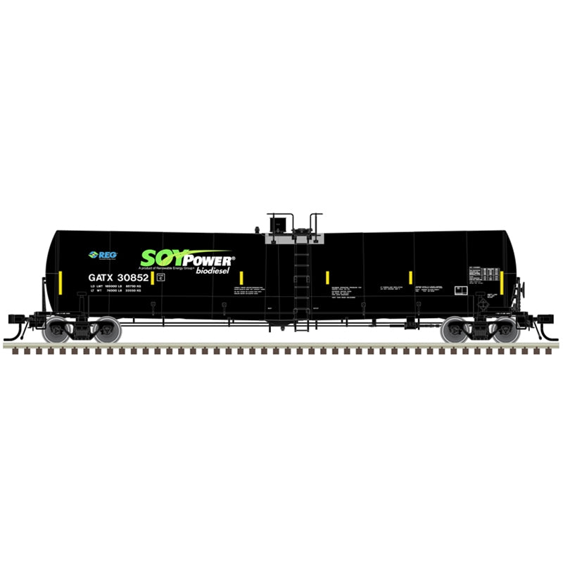 Atlas 50006184 N GATX Soy Power Bio Fuels25,500 Gallon Tank Car (Pack of 3)