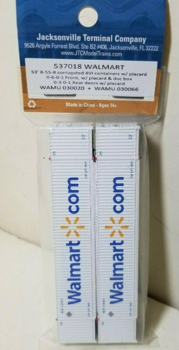 JTC Model Trains 537018 N 8-55-8 Set 1 4VI Container Walmart