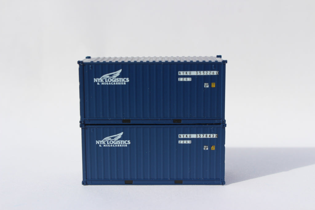 JTC Model Trains 205385 N NYK Line 20' Std. Height Containers w/Magnetic System