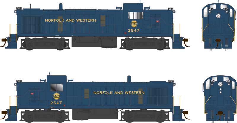 Bowser 25219 HO N&W ex-NKP Alco RS-3 Phase 3 Diesel Locomotive #2547