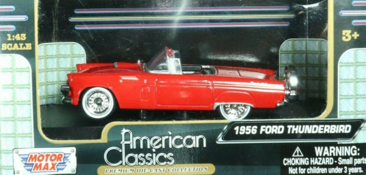 Motor Max 73415AC 1:43 American Classics Red 1956 Ford Thunderbird Car