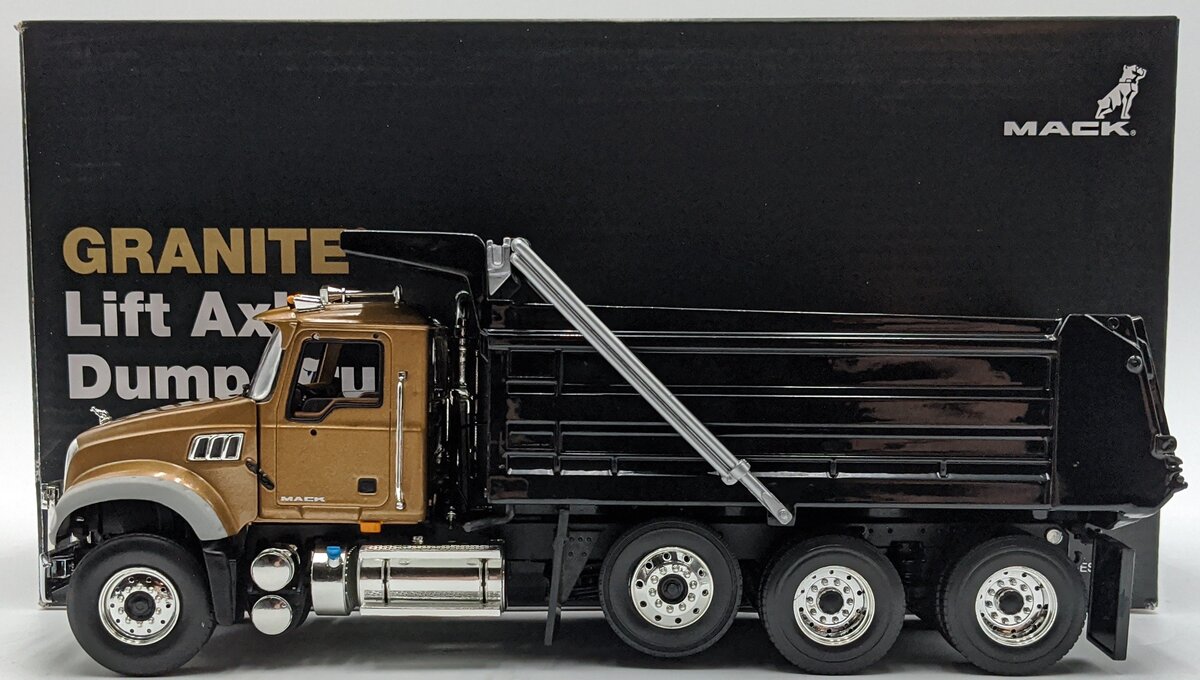 First Gear 10-4244 1:34 Mack Granite MP Dump Truck in Gold/Black