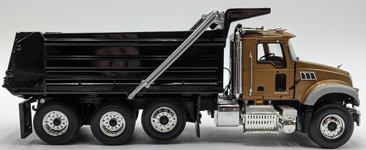 First Gear 10-4244 1:34 Mack Granite MP Dump Truck in Gold/Black