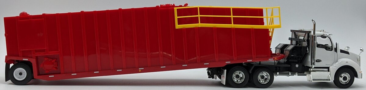 First Gear 10-4275 1:34 Kenworth T880 Winch Truck & Trailer in White/Viper Red