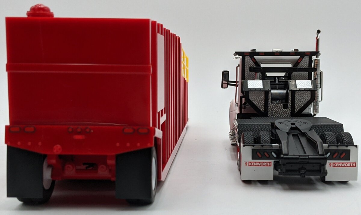First Gear 10-4275 1:34 Kenworth T880 Winch Truck & Trailer in White/Viper Red
