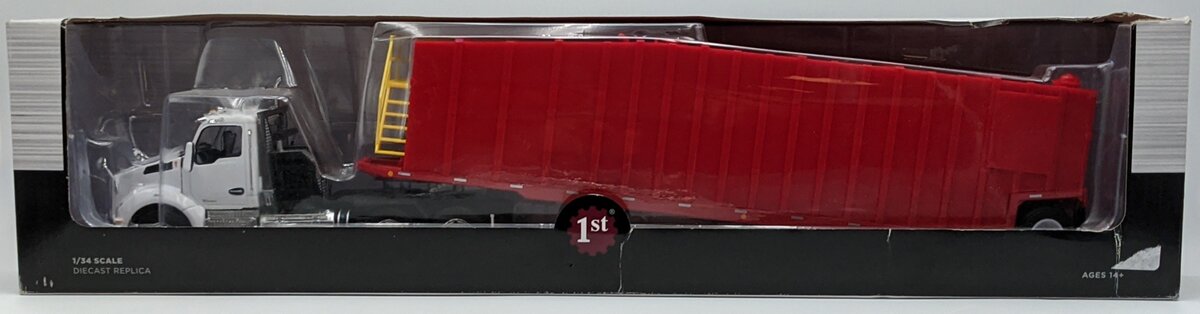 First Gear 10-4275 1:34 Kenworth T880 Winch Truck & Trailer in White/Viper Red