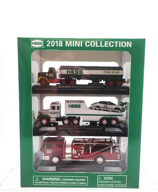 Hess 0381 2018 Mini Collection Tanker Truck/Truck w/Racer & Fire Truck(Set of 3)