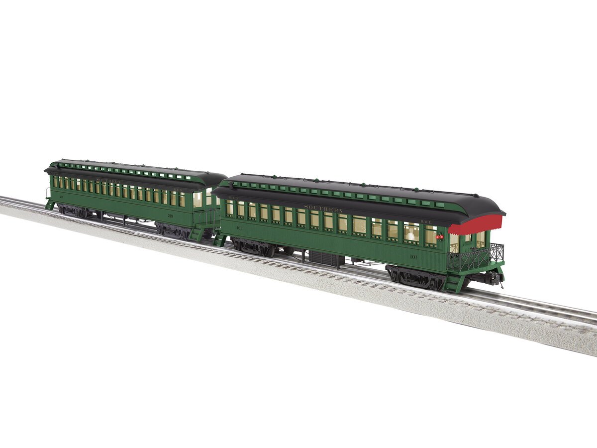 Lionel 2227480 O Southern Wood Coach/Observation Car (Set of 2) NIB