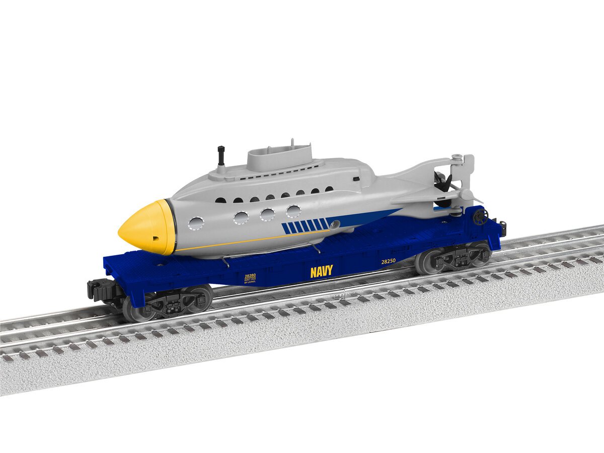 Lionel 2228250 O U.S. Navy Sub Flatcar with Submarine Load LN/Box