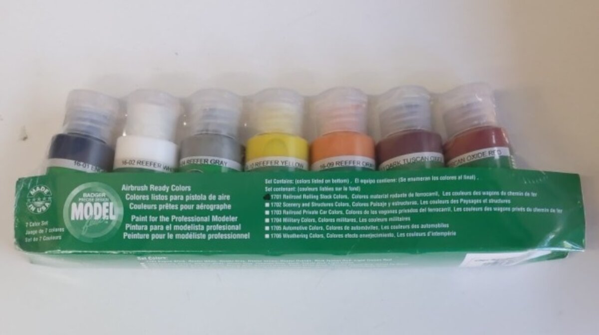 Badger 1701 Railroad Rolling Stock Colors Modelflex Paints (Set of 7)