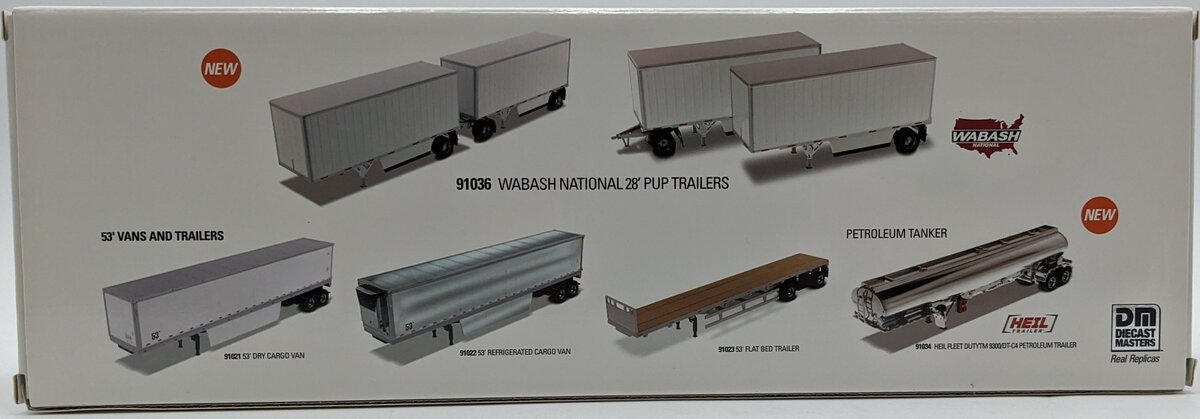 DieCast Masters 91036 1:50 Wabash National 28' Double Pup Trailers (Set of 2)