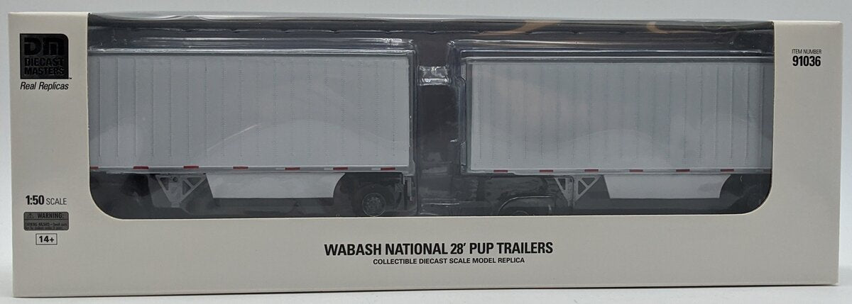 DieCast Masters 91036 1:50 Wabash National 28' Double Pup Trailers (Set of 2)