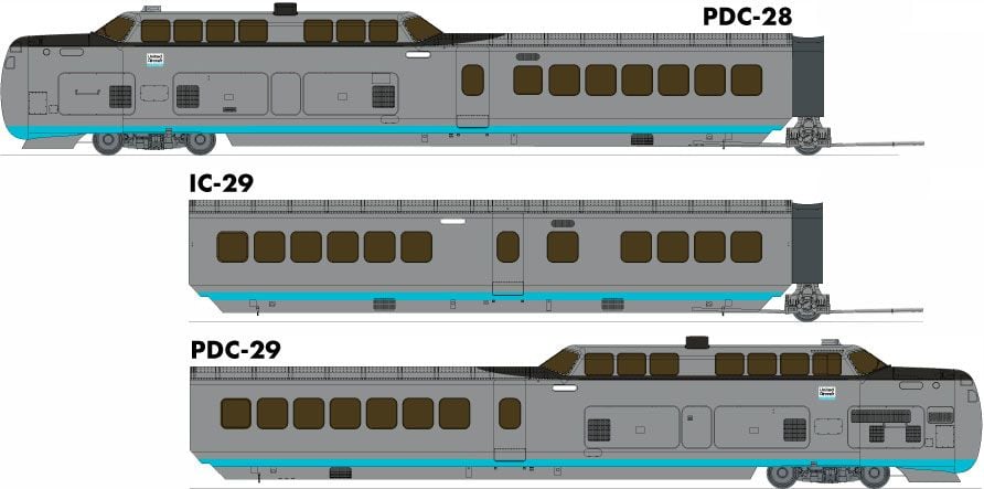 Rapido Trains 203501 HO UAC/DOT UAC TurboTrain with DC/DCC/Sound (Set of 3)
